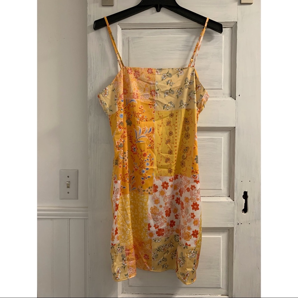 Mini dress in patchwork paisley print